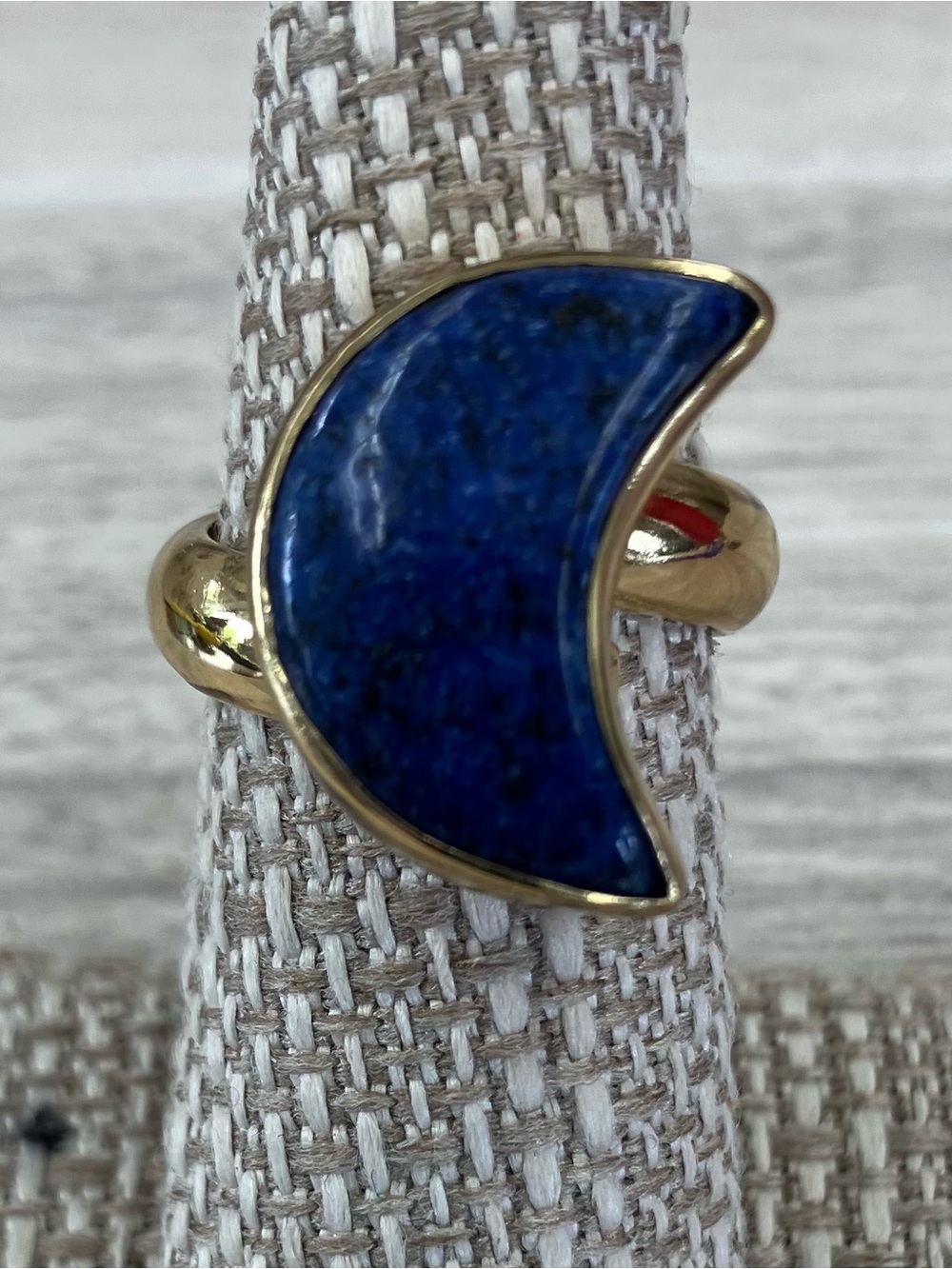 NWT Charles Albert Alchemia Adjustable Lapis Lazuli Crescent Ring